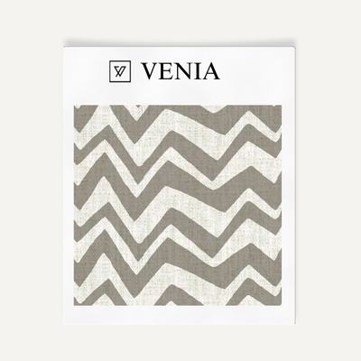 Zigzag Fabric - Ivory with Grey detail