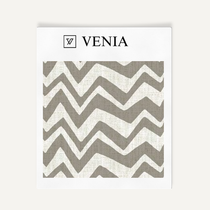 Zigzag Fabric - Ivory with Grey detail