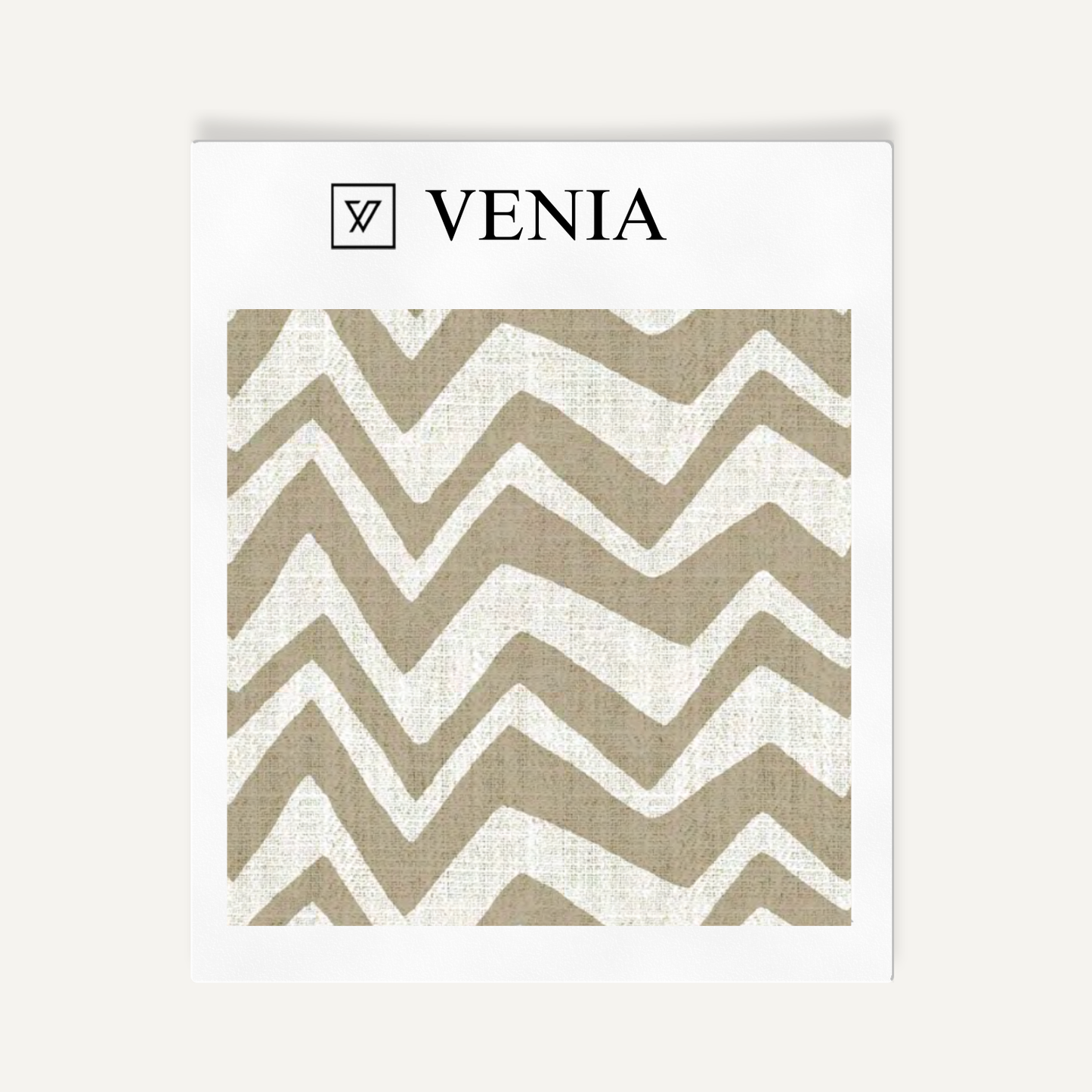Zigzag Fabric - Ivory with Beige detail
