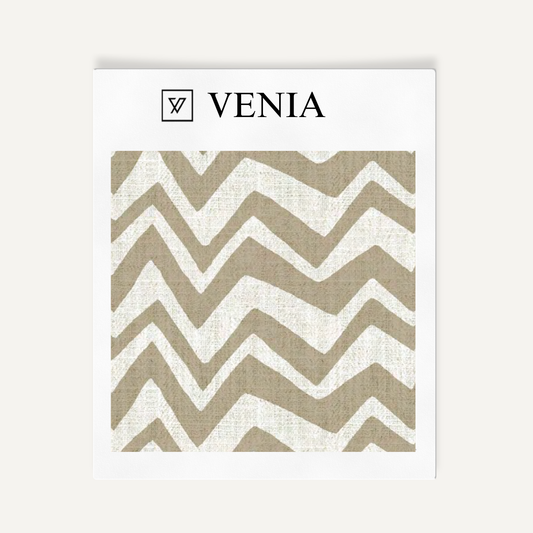 Zigzag Fabric - Ivory with Beige detail