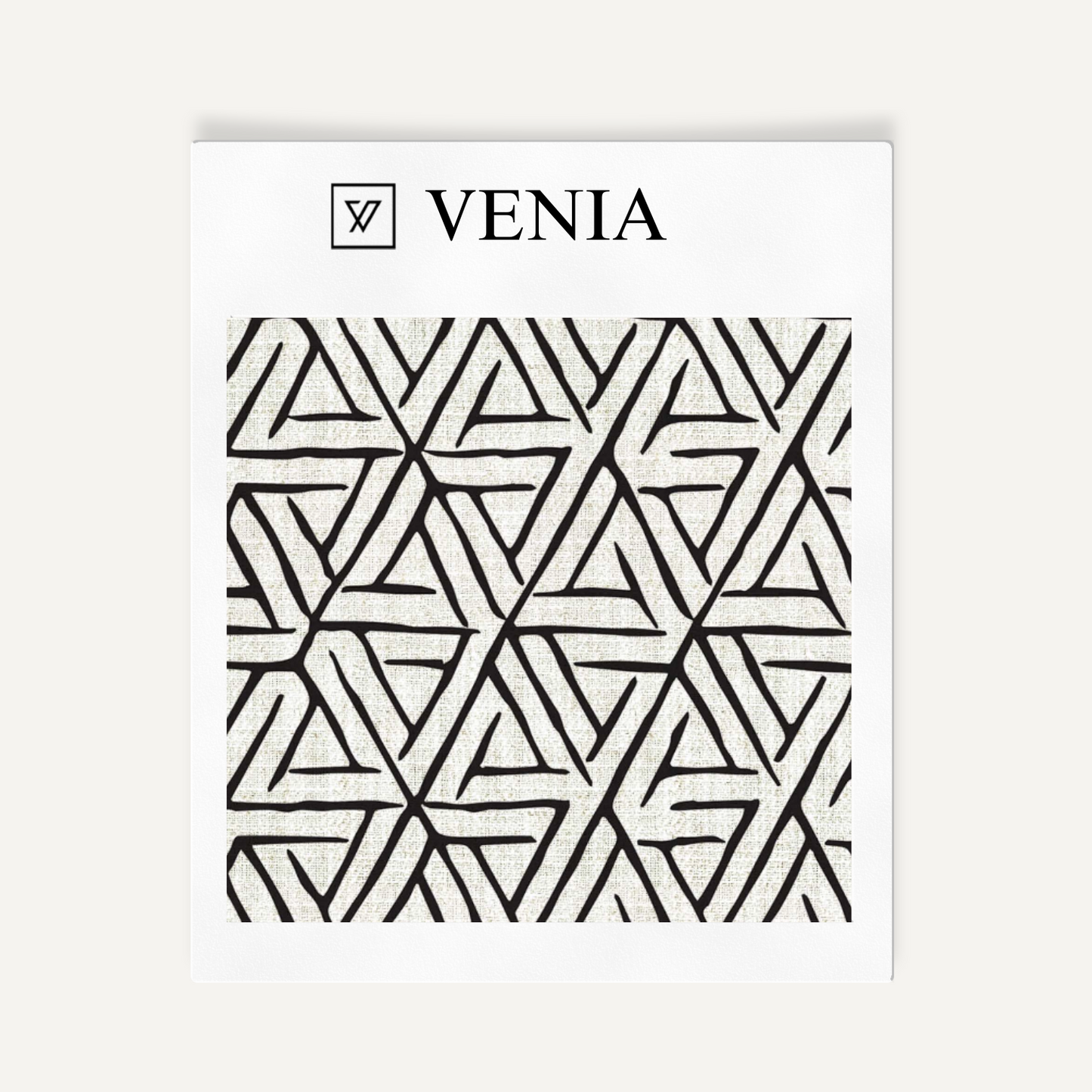 Triad Maze Fabric - Ivory with Black detail
