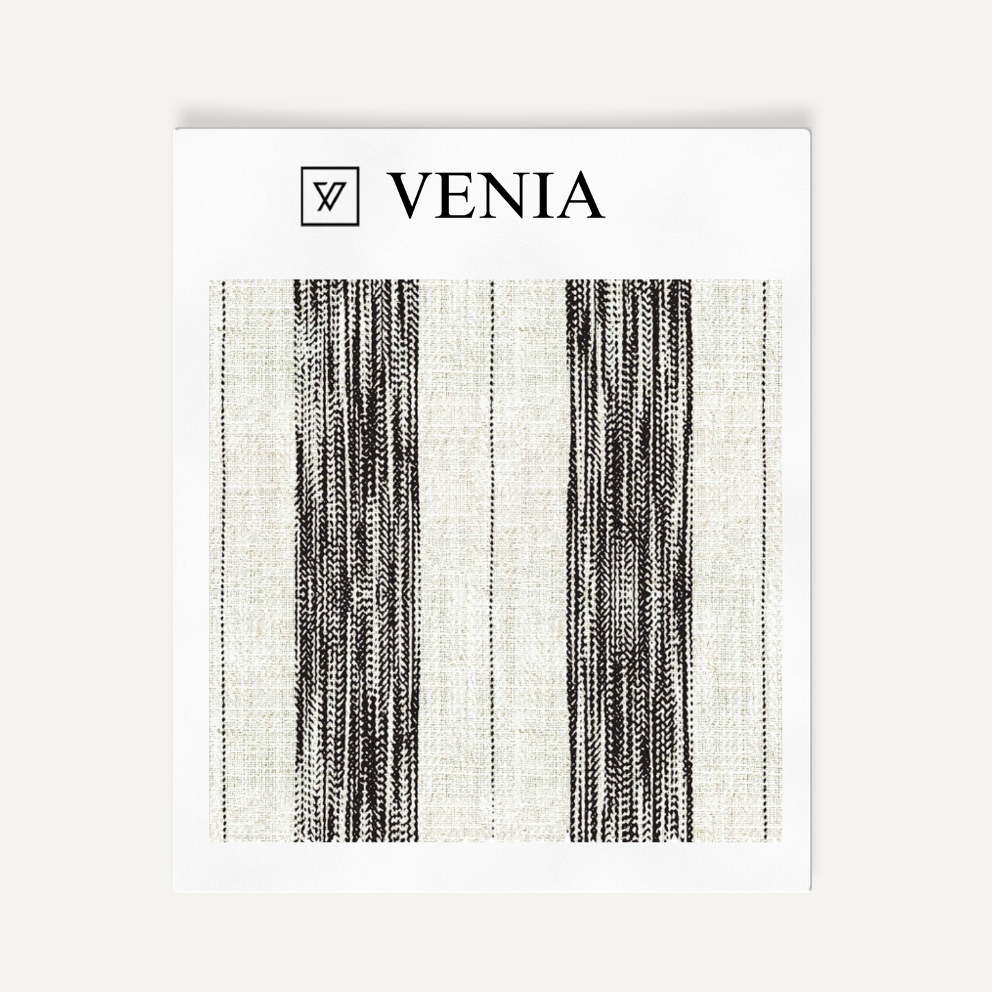Artisan Stripes Fabric - Ivory with Black detail