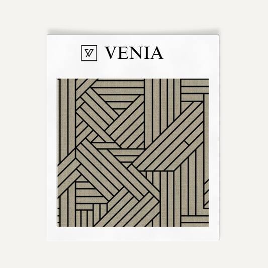 Panel Weave Fabric - Taupe with Black detail