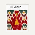 Tulip Ikat Fabric - Crimson & Forest Green