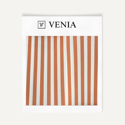 Classic Stripe Fabric - Rust Orange