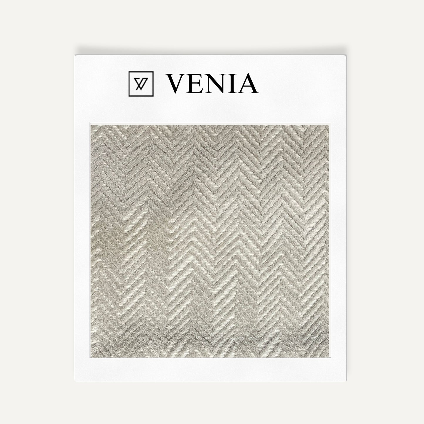 Textured Chevron Fabric -  Ivory