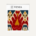 Tulip Ikat Fabric - Crimson & Indigo