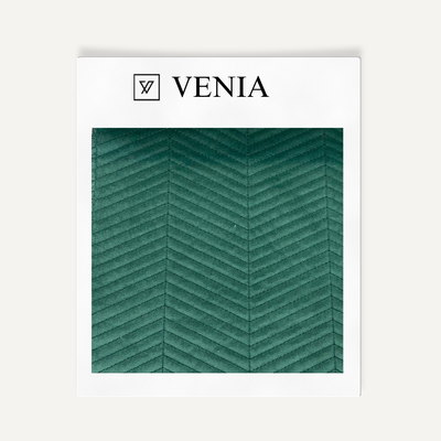 Chevron Quilted Velvet Emerald Green