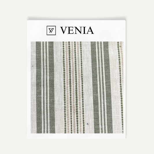 Chalk & Cheese Striped Fabric - Forest Green