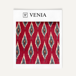 Everyday Ikat Fabric - Crimson & Slate