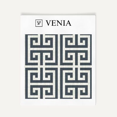 Greek Key Fabric - Blue