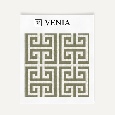 Greek Key Fabric - Olive