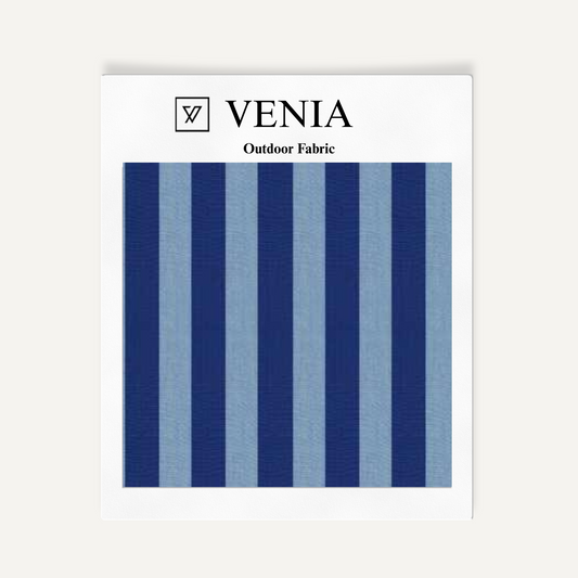 Patio Stripes Fabric - Indigo