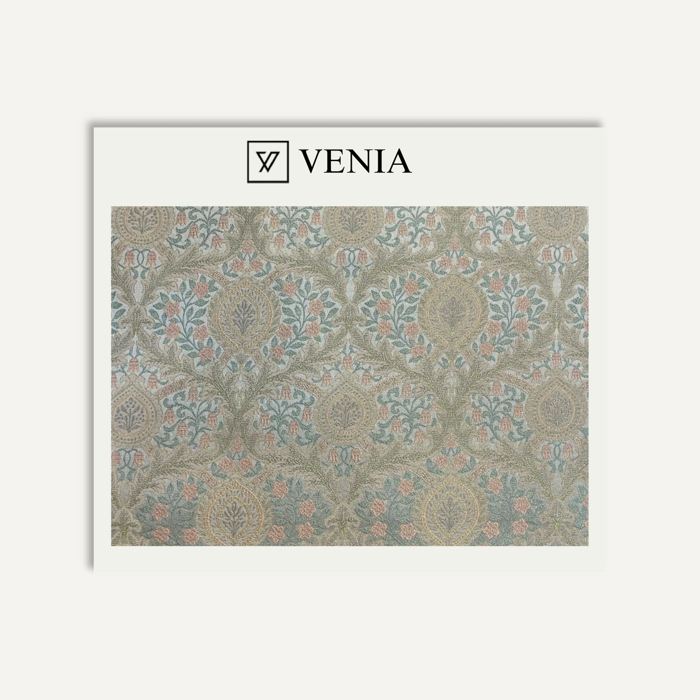 Portico Fabric - Blush & Blue