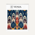 Totem Ikat Fabric - Navy Multicolour