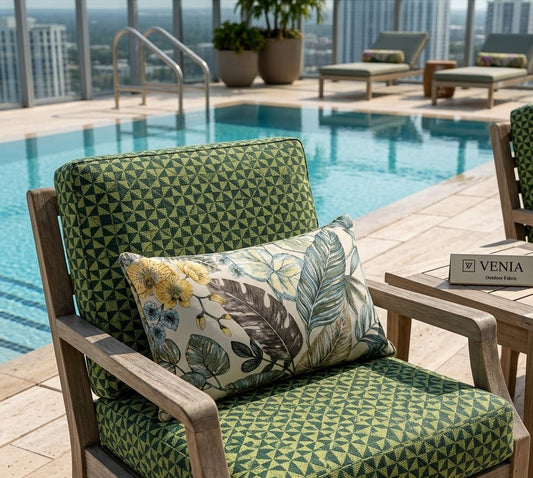 Mosaic Green Outdoor Fabric