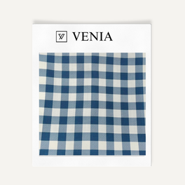 Picnic Check Fabric - Navy Blue
