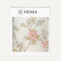 Springtime Floral Fabric - Ivory Linen with Baby Pink Flowers