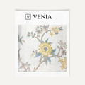 Springtime Floral Fabric - Ivory Linen with Soft Yellow Flowers