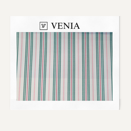 Ticking Stripe Fabric - Teal Green & Blush Pink