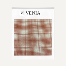 Tartan Check Fabric - Terracotta