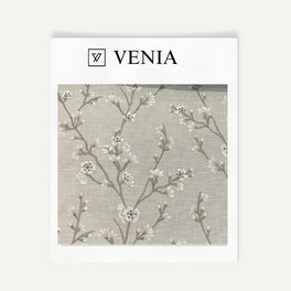 Estate Blossom Fabric - Taupe
