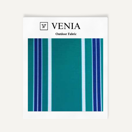 Outdoor Cord Fabric - Teal & Blue Stripes