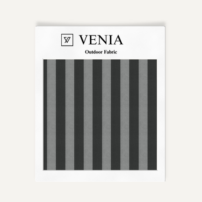 Patio Stripes Fabric - Charcoal
