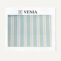 Ticking Stripe Fabric - Aqua Blue & Olive Green
