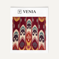 Totem Ikat Fabric - Wine Multicolour