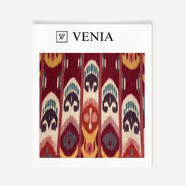 Totem Ikat Fabric - Wine Multicolour