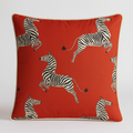Dancing Zebra Cushion Warm Red – decorative cushion cover | Venia Home