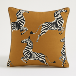 Dancing Zebra Cushion - Camel