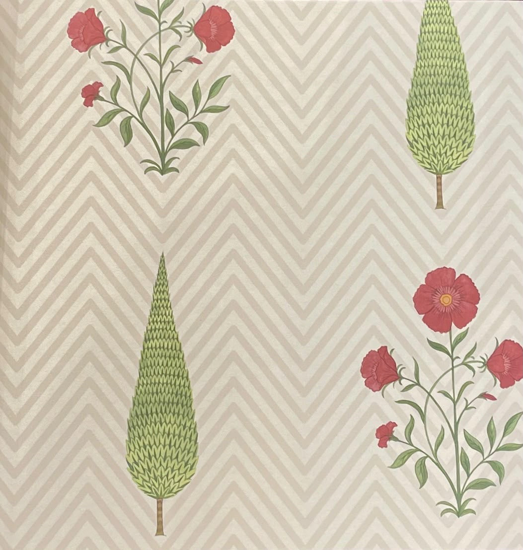 Poppy & Cypress Wallpaper – Cream
