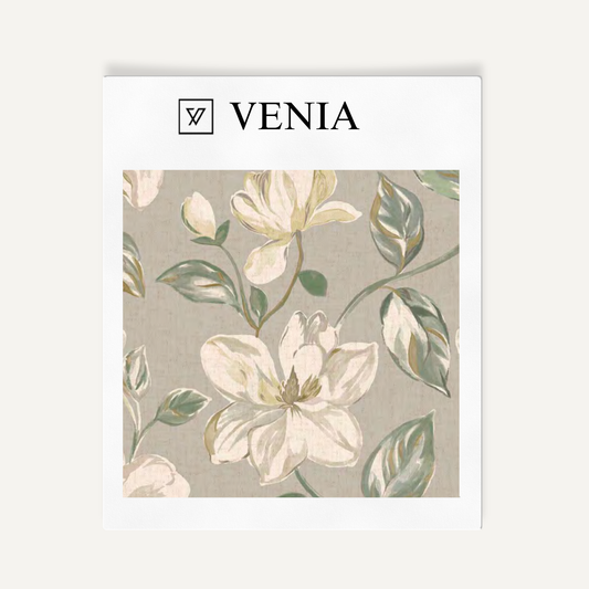 Magnolia Bloom Fabric – Grey