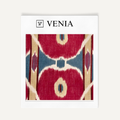 Granat Ikat Fabric - Wine & Slate Blue