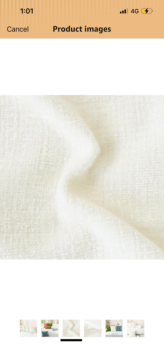 Loom Chenille Fabric - Ivory