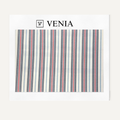 Ticking Stripe Fabric - Navy Blue, Red & Sky Blue