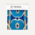 Granat Ikat Fabric - Turquoise & Navy