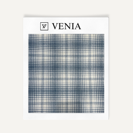 Tartan Check Fabric - Navy