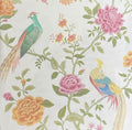 Peony Perch Wallpaper – Pale Aqua
