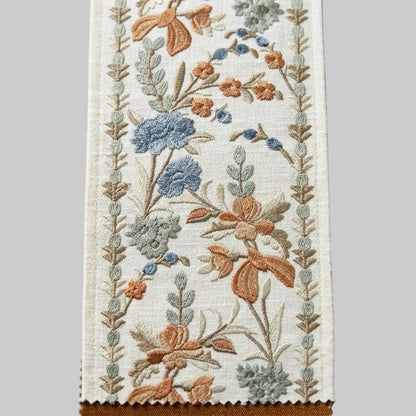 Paradise Garden Orange Embroidered Trim