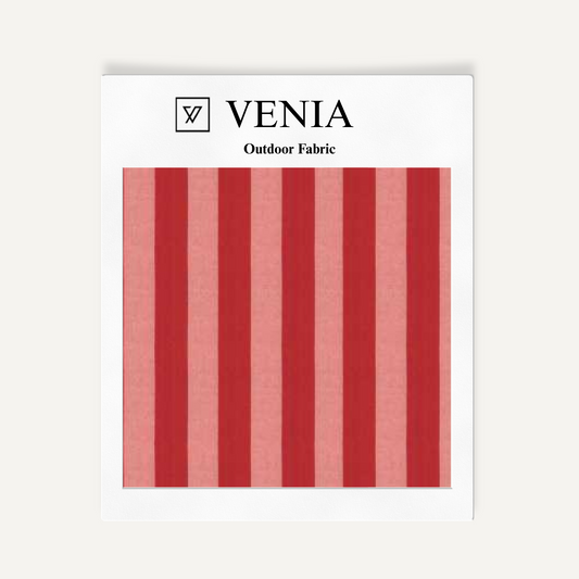Patio Stripes Fabric - Candy Red & Pink