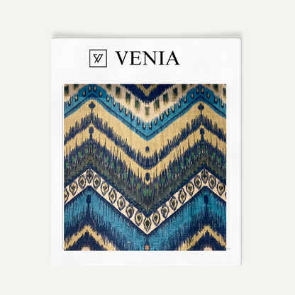 Peaks Ikat Fabric - Blue & Navy