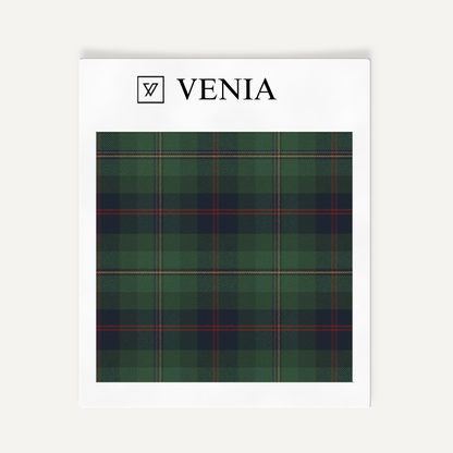 Modern Grid Plaid Fabric - Green & Blue