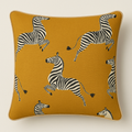 Dancing Zebra Cushion Yellow – decorative cushion cover | Venia Home