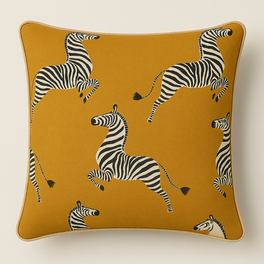 Dancing Zebra Cushion - Yellow