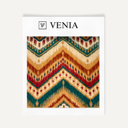 Peaks Ikat Fabric - Teal & Rust