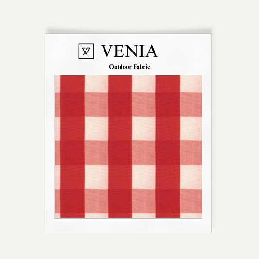 Garden Gingham Fabric - Red