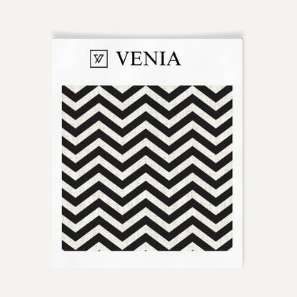Bold Chevron Fabric - Ivory with Black detail
